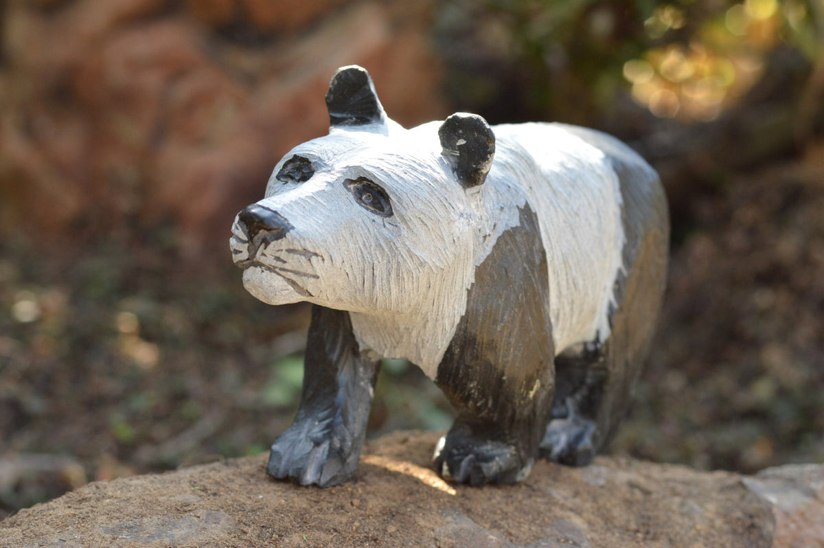Polished Hand Carved Wonder stone Panda Bear (Not Kungfu) x 1 From Zimbabwe - TopRock