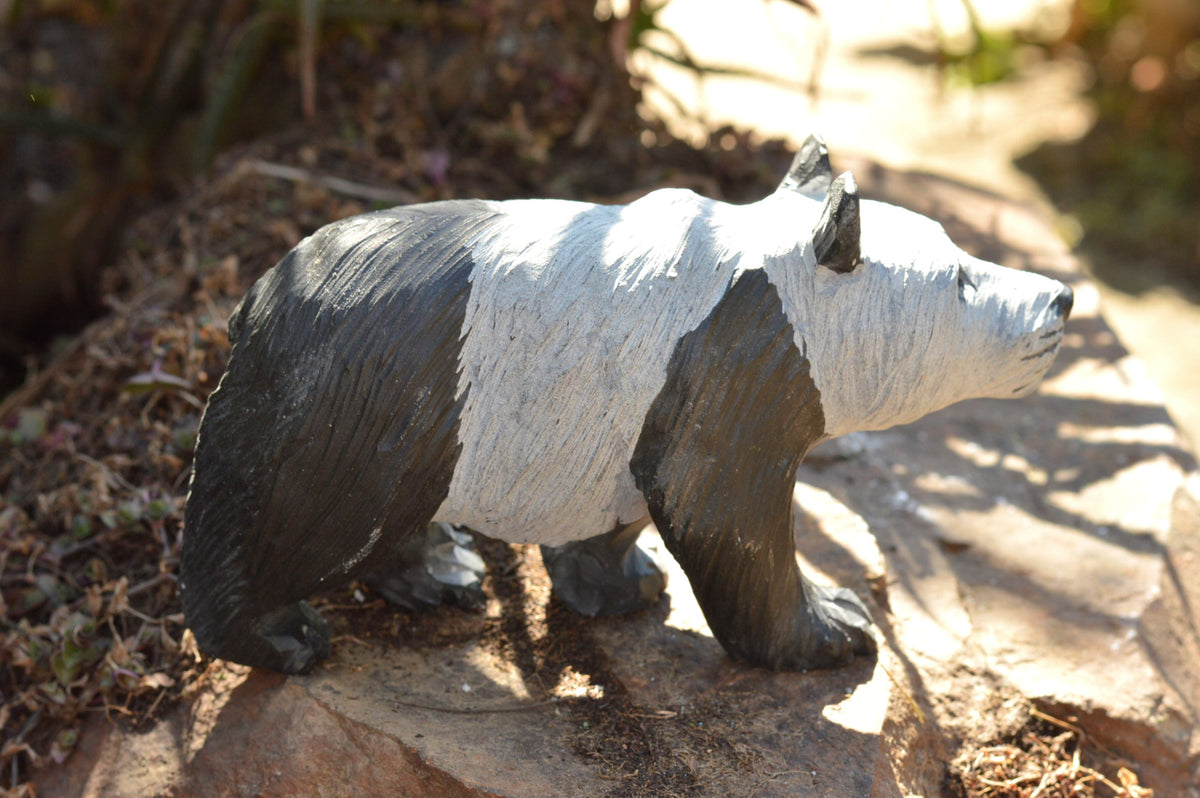 Polished Hand Carved Wonder stone Panda Bear (Not Kungfu) x 1 From Zimbabwe - TopRock
