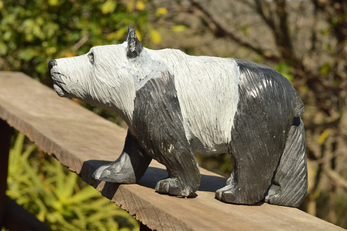 Polished Hand Carved Wonder stone Panda Bear (Not Kungfu) x 1 From Zimbabwe - TopRock