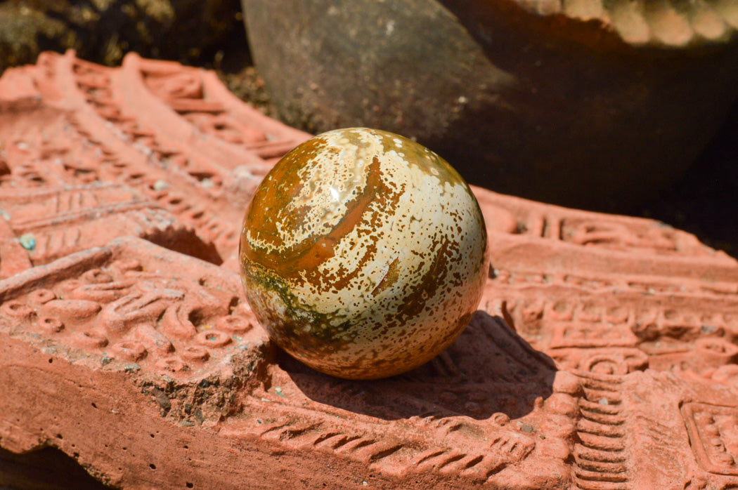 Polished Gorgeous Selection Of Orbicular Ocean Jasper Spheres x 4 From Madagascar - TopRock