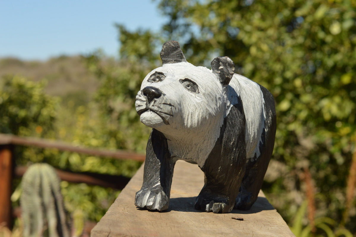 Polished Hand Carved Wonder stone Panda Bear (Not Kungfu) x 1 From Zimbabwe - TopRock