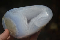 Polished Blue Lace Agate Standing Free Form  x 1 From Nsanje, Malawi - Toprock Gemstones and Minerals
