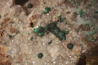 Natural Rare Ball Malachite On Drusy Quartz & Dolomite Matrix  x 1 From Kambove, Congo - Toprock Gemstones and Minerals