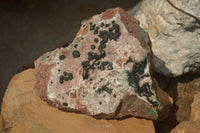 Natural Rare Ball Malachite On Drusy Quartz & Dolomite Matrix  x 1 From Kambove, Congo - Toprock Gemstones and Minerals