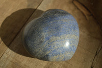 Polished  Blue Lazulite Gemstone Hearts  x 4 From Madagascar - Toprock Gemstones and Minerals