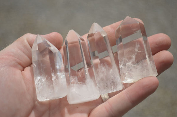 Polished Small Optic Quartz Crystal Points  x 20 From Madagascar - TopRock