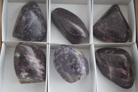 Polished Purple Lepidolite Standing Free Forms  x 6 From Zimbabwe - Toprock Gemstones and Minerals