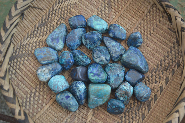 Polished Shattuckite Tumbled Stones  x 35 From Congo - Toprock Gemstones and Minerals 