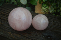 Polished Pink Rose Quartz Spheres  x 2 From Madagascar - Toprock Gemstones and Minerals