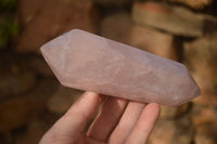Polished Gemmy Double Terminated Rose Quartz Points x 3 From Antsirabe, Madagascar - Toprock Gemstones and Minerals