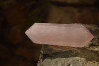 Polished Gemmy Double Terminated Rose Quartz Points x 3 From Antsirabe, Madagascar - Toprock Gemstones and Minerals