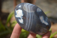 Polished Mixed Agate Standing Free Forms x 6 From West Coast, Madagascar - Toprock Gemstones and Minerals