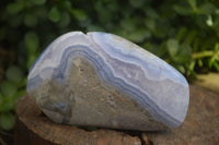 Polished Blue Lace Agate Standing Free Forms  x 2 From Nsanje, Malawi - Toprock Gemstones and Minerals
