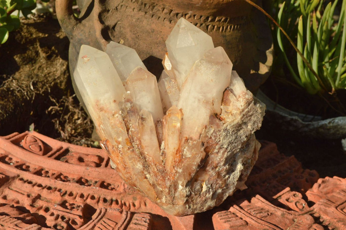 Natural Candle Quartz Crystal Clusters x 2 From Madagascar - TopRock