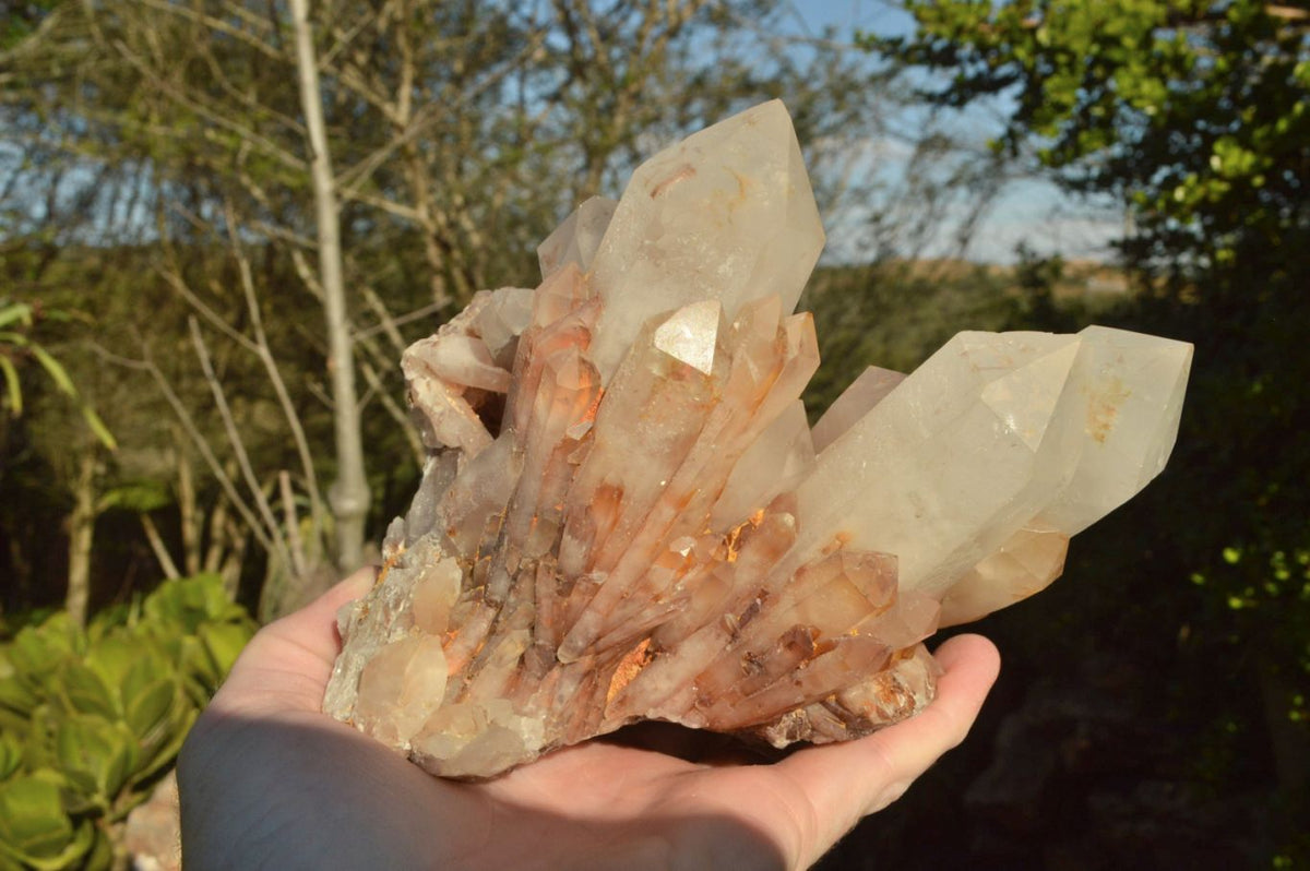 Natural Candle Quartz Crystal Clusters x 2 From Madagascar - TopRock