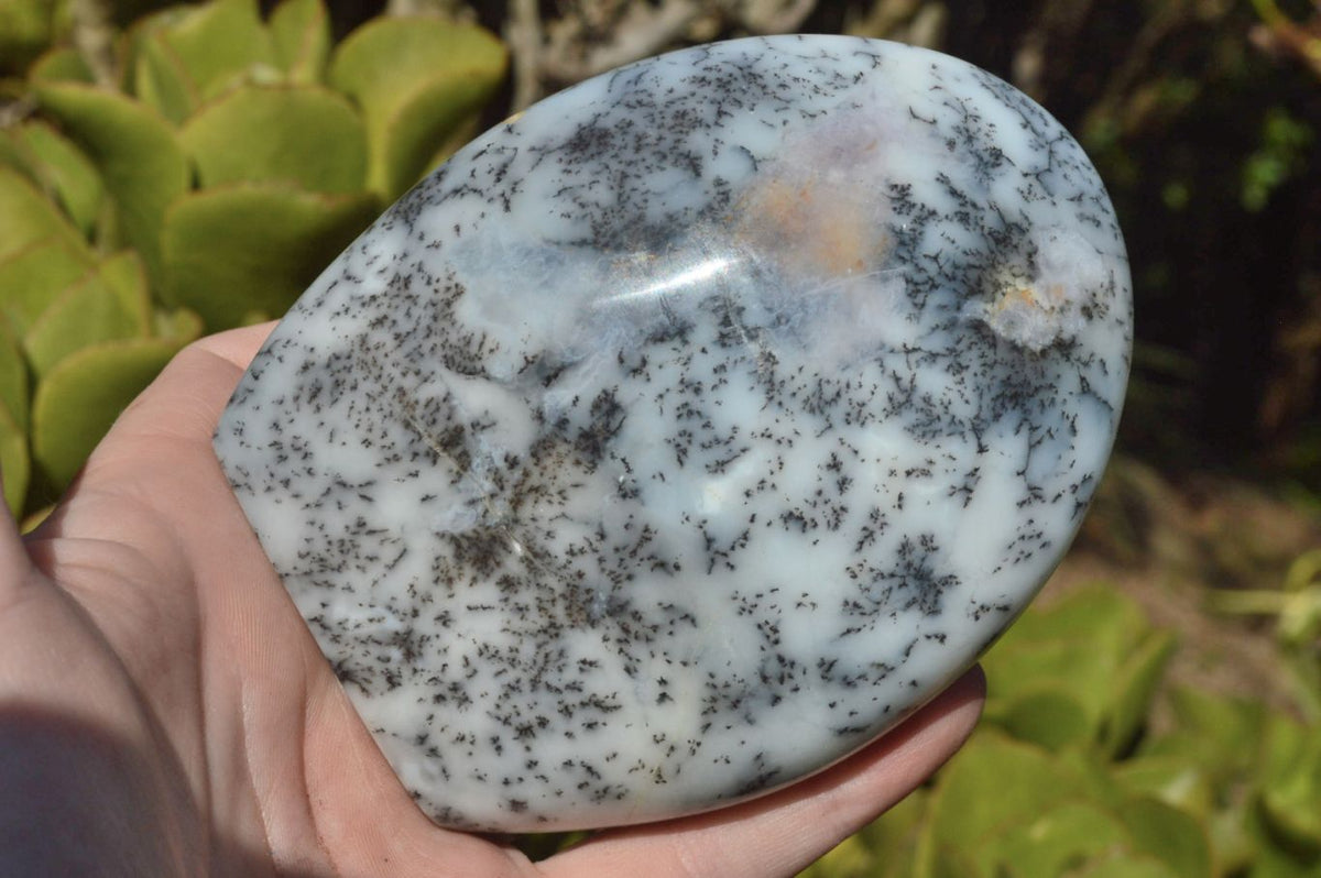 Polished Dendritic White Opal Standing Free Forms x 3 From Moralambo, Madagascar - TopRock