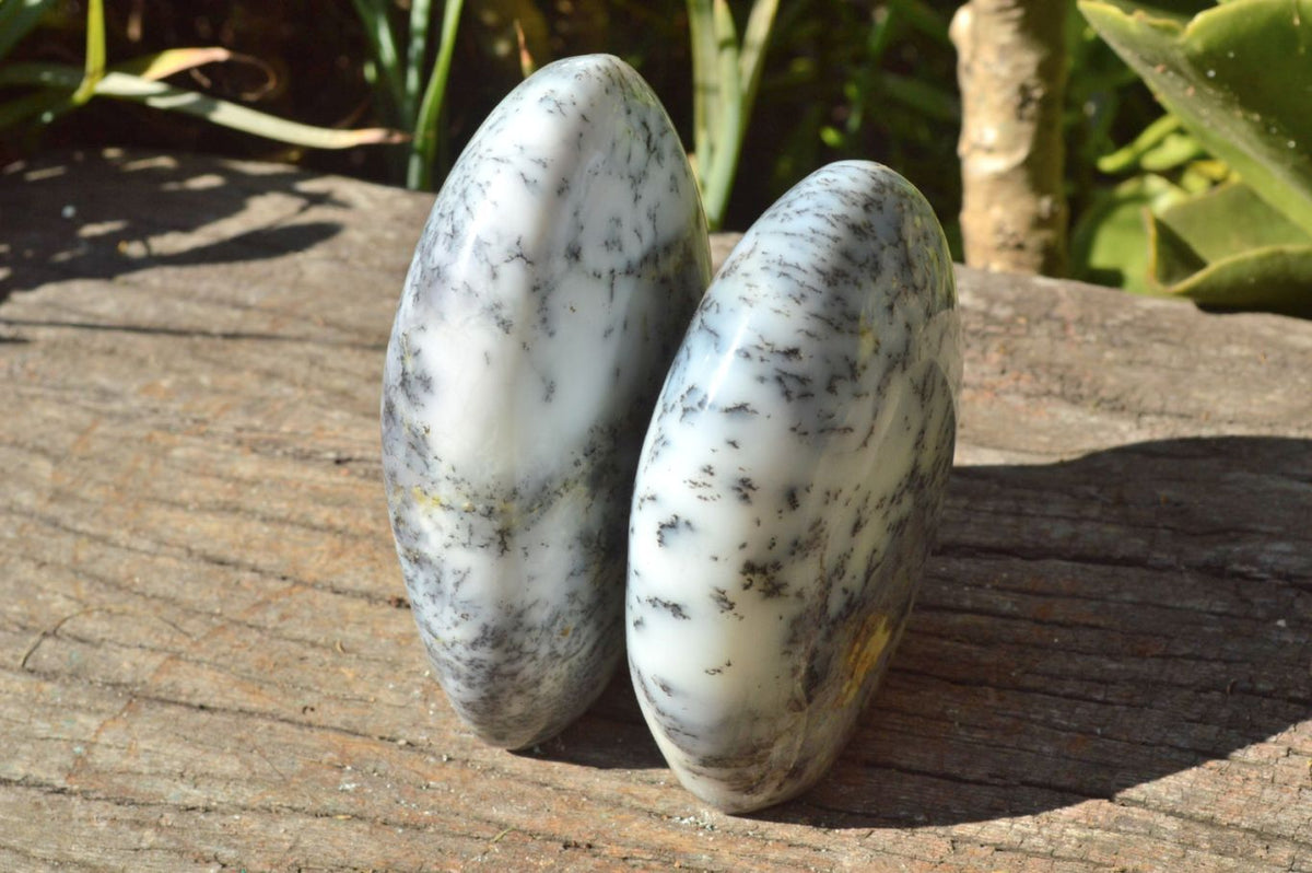 Polished Dendritic White Opal Standing Free Forms x 3 From Moralambo, Madagascar - TopRock