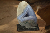 Polished Blue Lace Agate Standing Free Forms  x 2 From Nsanje, Malawi - Toprock Gemstones and Minerals