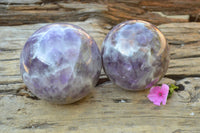 Polished Dream Flower Amethyst Spheres x 2 From Madagascar - TopRock