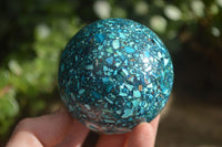 Polished Conglomerate Chrysocolla Spheres With Azurite & Malachite x 2 From Congo - Toprock Gemstones and Minerals