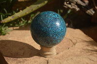 Polished  Conglomerate Chrysocolla Sphere With Azurite & Malachite  x 1 From Congo - Toprock Gemstones and Minerals