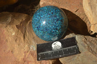 Polished  Conglomerate Chrysocolla Sphere With Azurite & Malachite  x 1 From Congo - Toprock Gemstones and Minerals