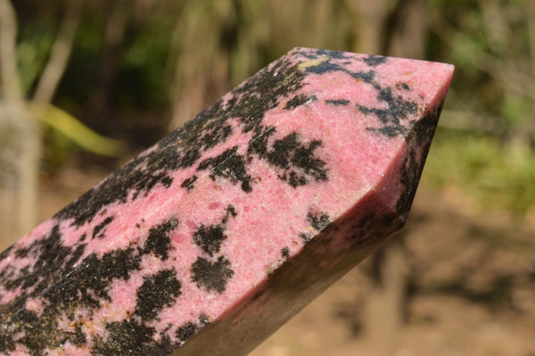 Polished Large Selected Pink & Black Rhodonite Point  x 1 From Ambindavato, Madagascar - TopRock