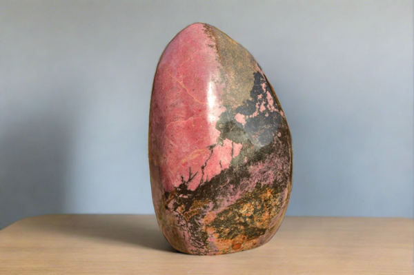 Polished XXXL Bright Pink Rhodonite Standing Free Form  x 1 From Madagascar - Toprock Gemstones and Minerals 