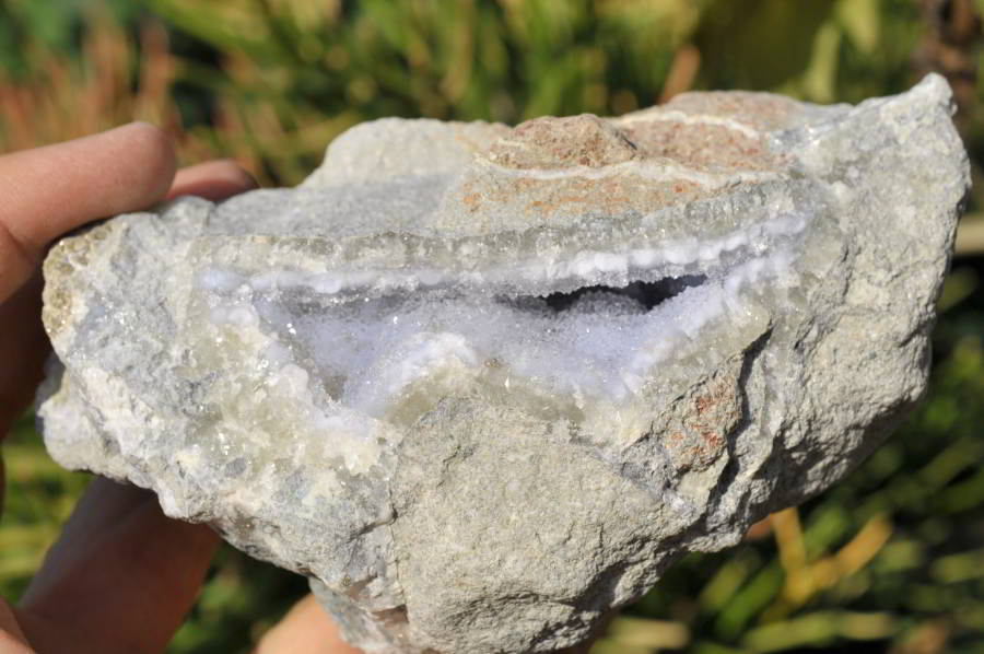 Natural Blue Lace Agate Geodes, Plates & Crystalline Vug Specimens x 3 From Malawi - TopRock
