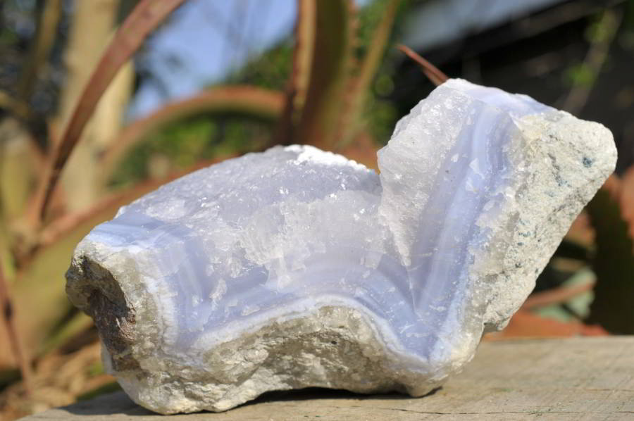 Natural Blue Lace Agate Geodes, Plates & Crystalline Vug Specimens x 3 From Malawi - TopRock