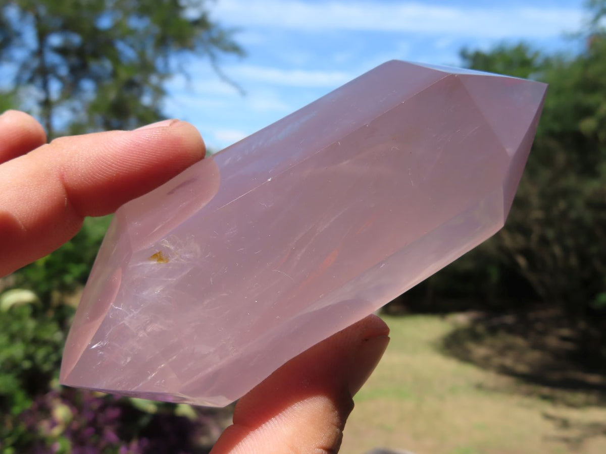 Polished Double Terminated Gemmy Rose Quartz Points x 6 From Madagascar - TopRock