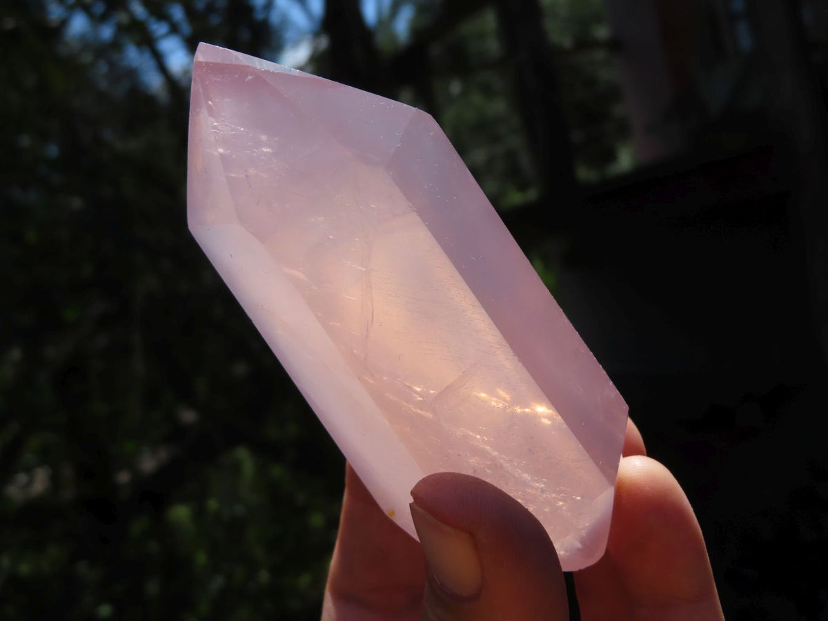 Polished Double Terminated Gemmy Rose Quartz Points x 6 From Madagascar - TopRock