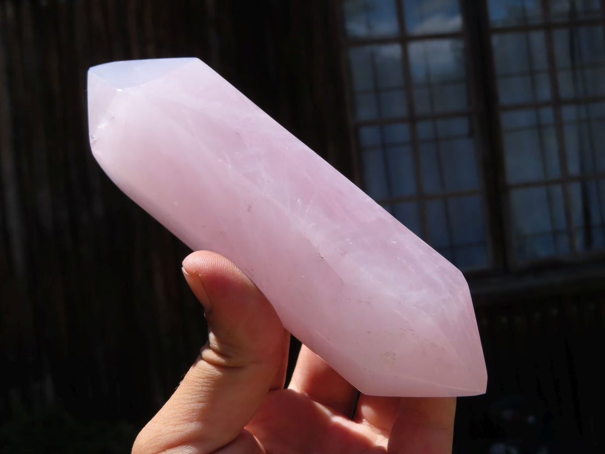 Polished Double Terminated Gemmy Rose Quartz Points x 6 From Madagascar - TopRock