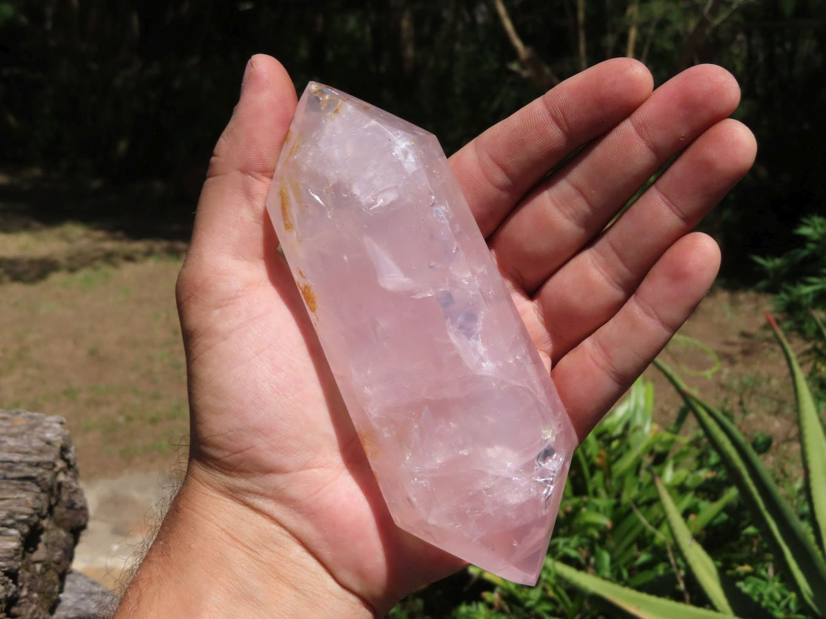 Polished Double Terminated Gemmy Rose Quartz Points x 6 From Madagascar - TopRock