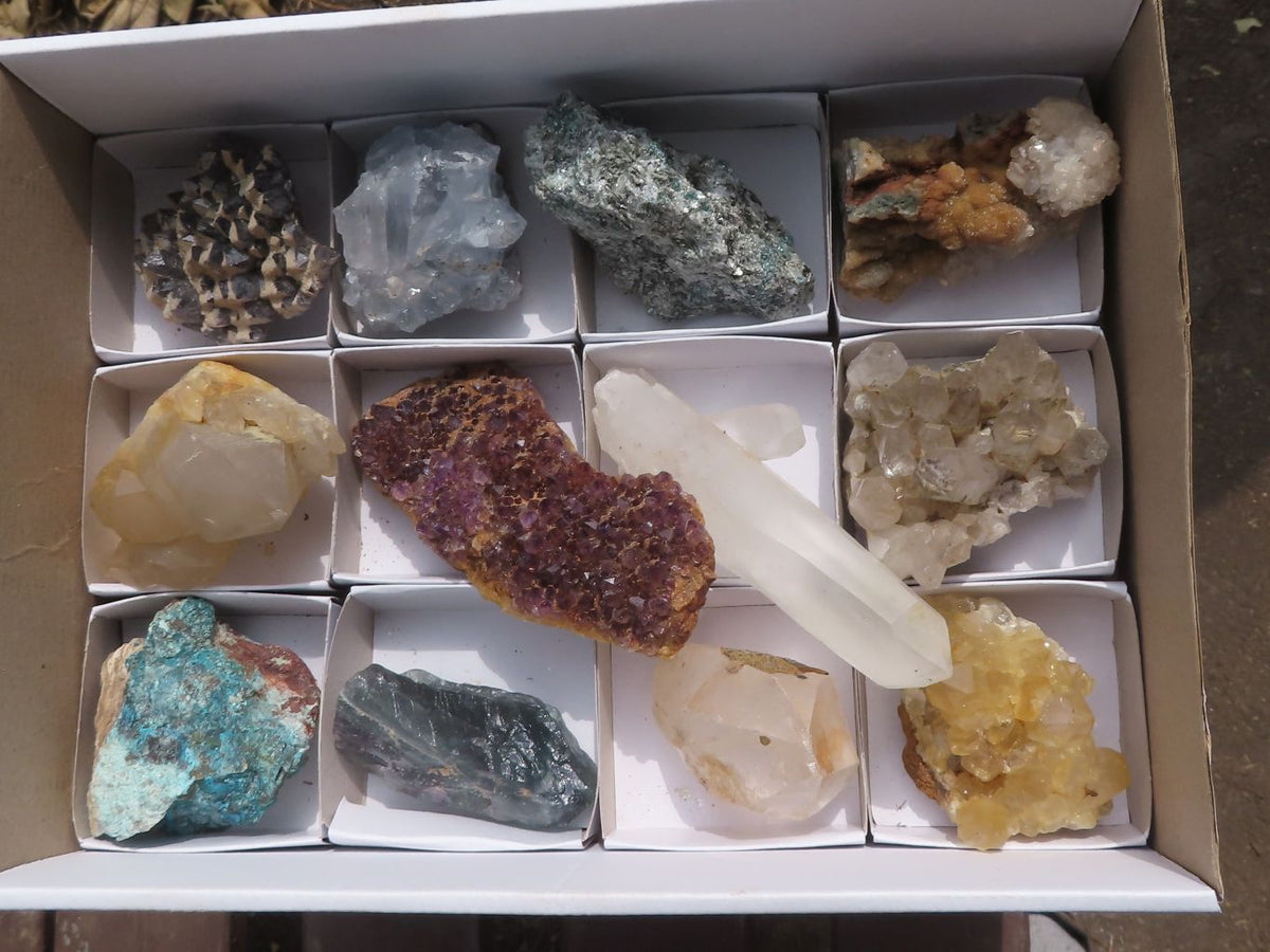 Natural Mixed Selection Of Minerals x 12 From Southern Africa - TopRock