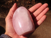 Polished Pink Rose Quartz Standing Free Forms  x 3 From Madagascar - Toprock Gemstones and Minerals