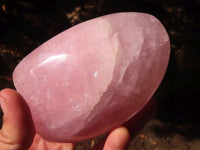 Polished Pink Rose Quartz Standing Free Forms  x 3 From Madagascar - Toprock Gemstones and Minerals