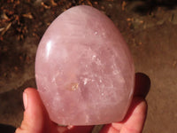 Polished Pink Rose Quartz Standing Free Forms  x 3 From Madagascar - Toprock Gemstones and Minerals