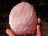 Polished Pink Rose Quartz Standing Free Forms  x 3 From Madagascar - Toprock Gemstones and Minerals