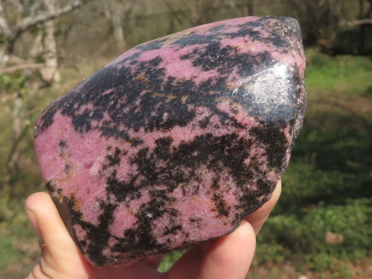 Polished Half Polished Rhodonite Free Forms x 4 From Ambindavato, Madagascar - TopRock