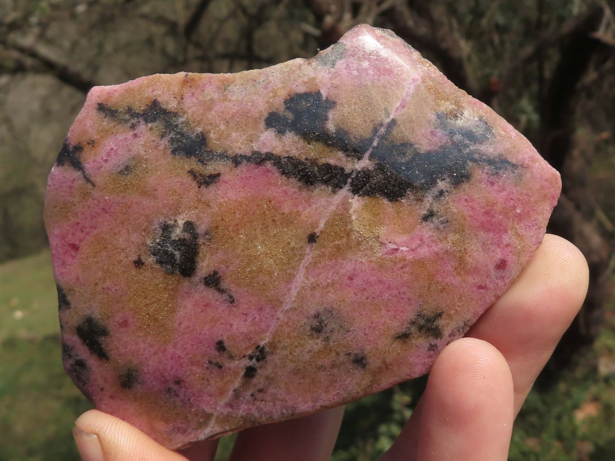 Polished Half Polished Rhodonite Free Forms x 4 From Ambindavato, Madagascar - TopRock