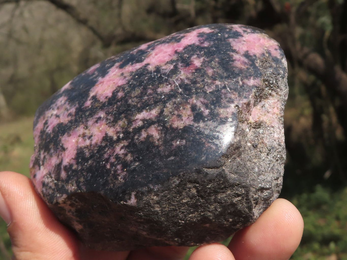 Polished Half Polished Rhodonite Free Forms x 4 From Ambindavato, Madagascar - TopRock