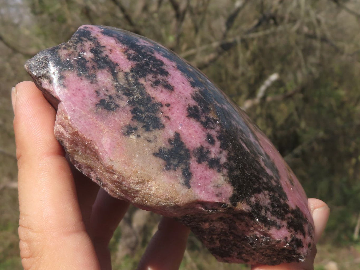 Polished Half Polished Rhodonite Free Forms x 4 From Ambindavato, Madagascar - TopRock