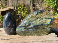 Polished Labradorite Standing Free Forms  x 2 From Tulear, Madagascar - Toprock Gemstones and Minerals