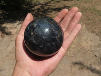 Polished Rare Iolite / Water Sapphire Spheres With Wooden Stands  x 4 From Madagascar - TopRock