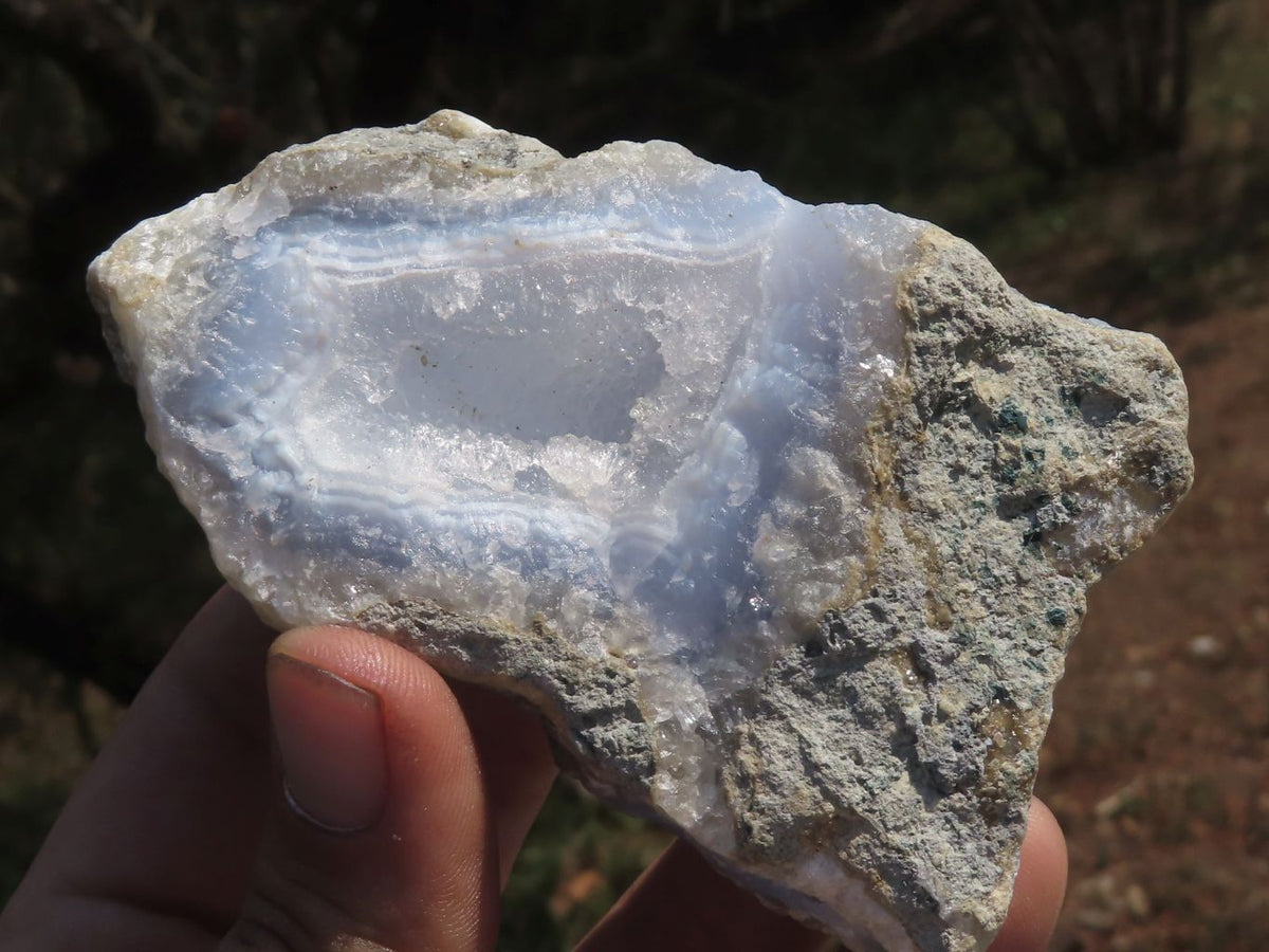 Natural Blue Lace Agate Geode Specimens x 12 From Nsanje, Malawi - TopRock