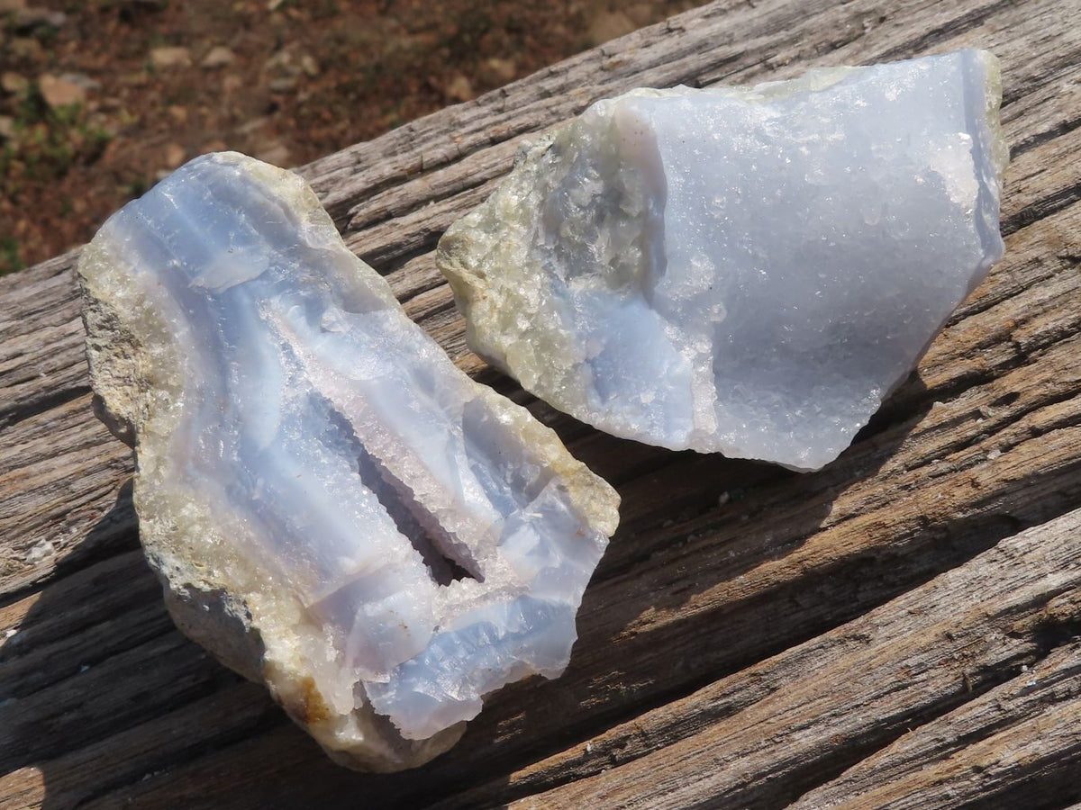 Natural Blue Lace Agate Geode Specimens x 12 From Nsanje, Malawi - TopRock