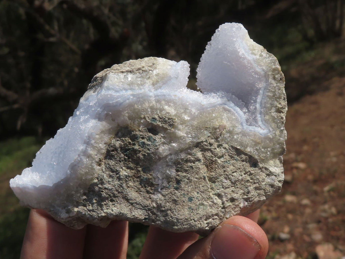 Natural Blue Lace Agate Geode Specimens x 12 From Nsanje, Malawi - TopRock