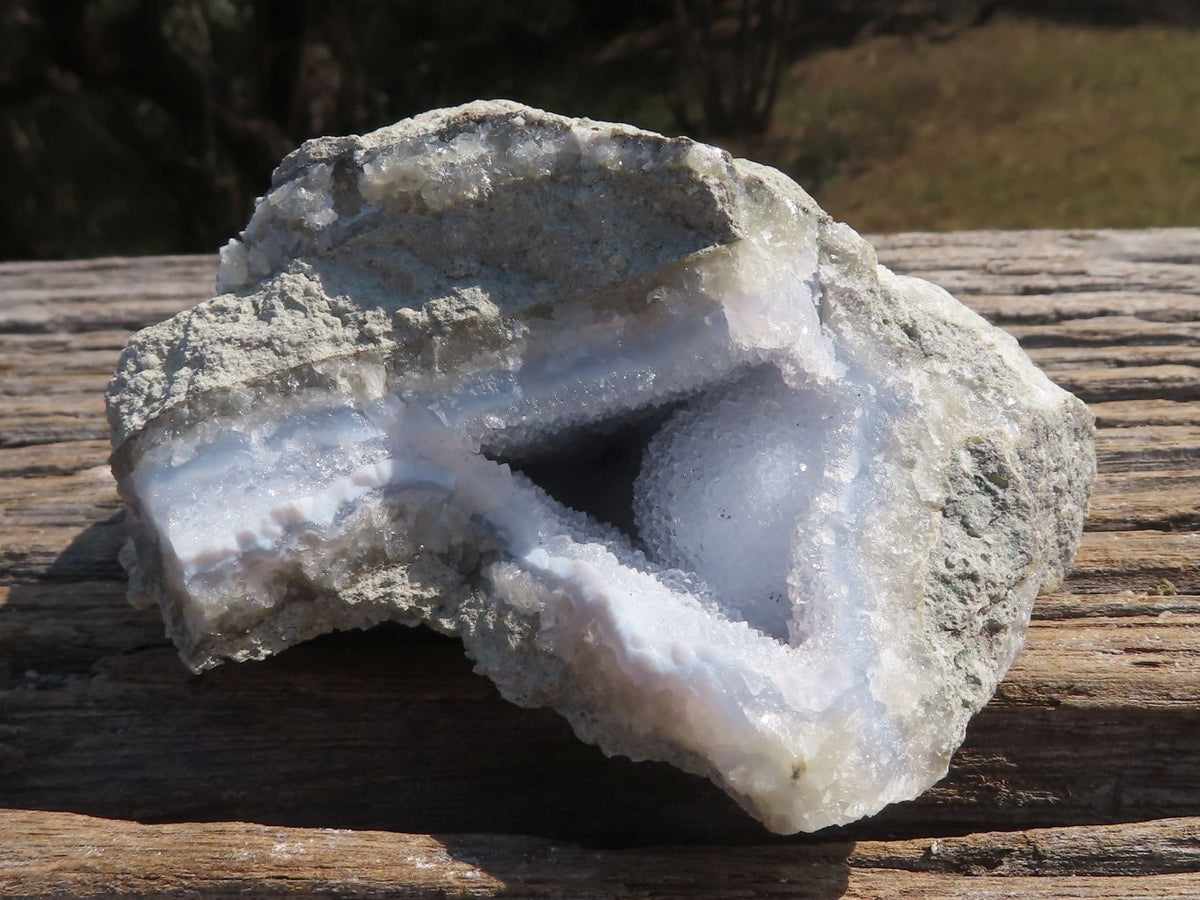 Natural Blue Lace Agate Geode Specimens x 12 From Nsanje, Malawi - TopRock