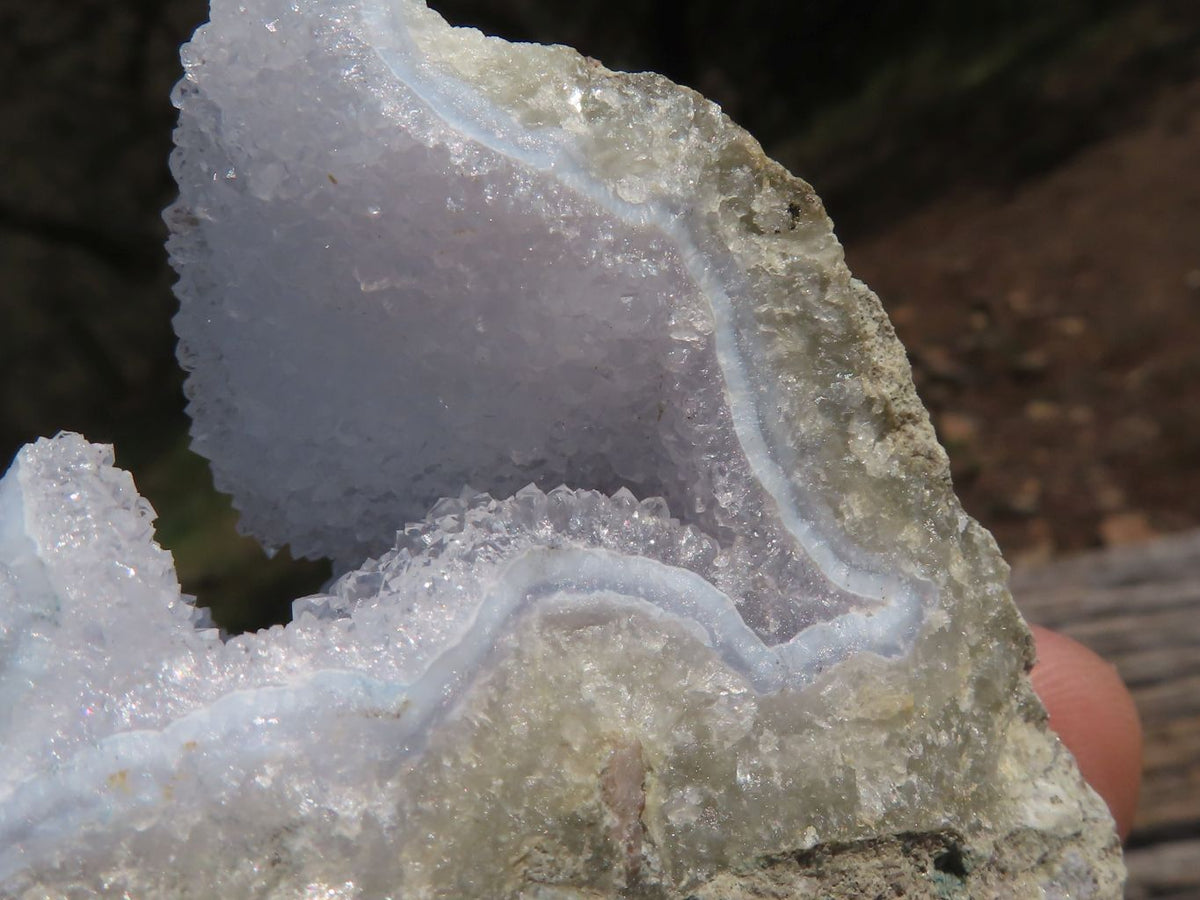 Natural Blue Lace Agate Geode Specimens x 12 From Nsanje, Malawi - TopRock